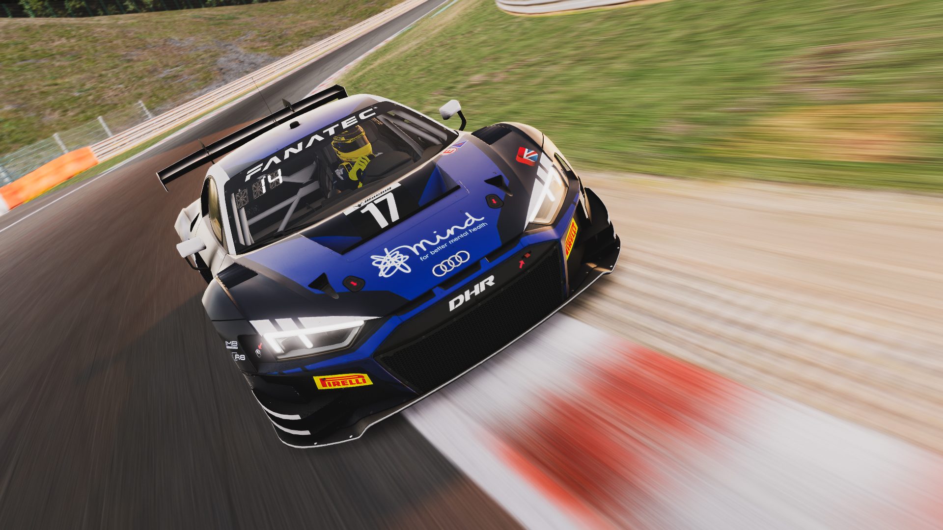 Custom Doug Henson Racing livery design for Audi R8 LMS GT3 (2024). One of my favourite GT liveries I've created for the team, this is my first stab on the Audi R8 LMS GT3 Evo 2. The angry eyebrow concept really worked on this one!