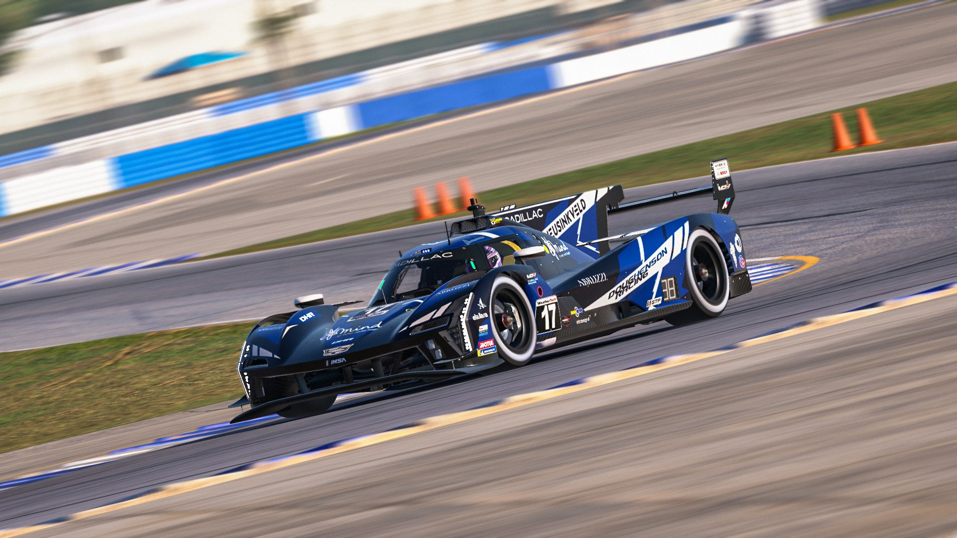 Custom Doug Henson Racing livery design for Cadillac V-Series.R (2025). The final version of my initial Cadillac V-Series.R GTP concept, customised with my personal white accent trim.