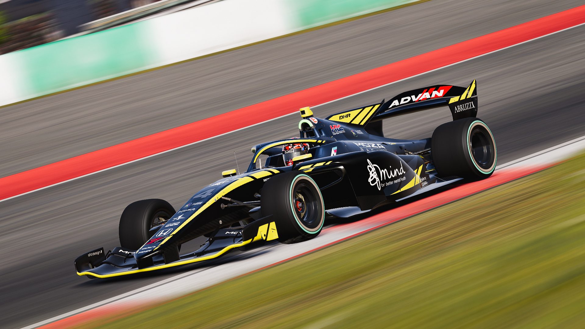 Custom Doug Henson Racing livery design for Super Formula SF23 (2024). Adapting our prototype livery concept to fit the complex aero shapes of the Super Formula SF23 needed a completely new approach - I love how it turned out!