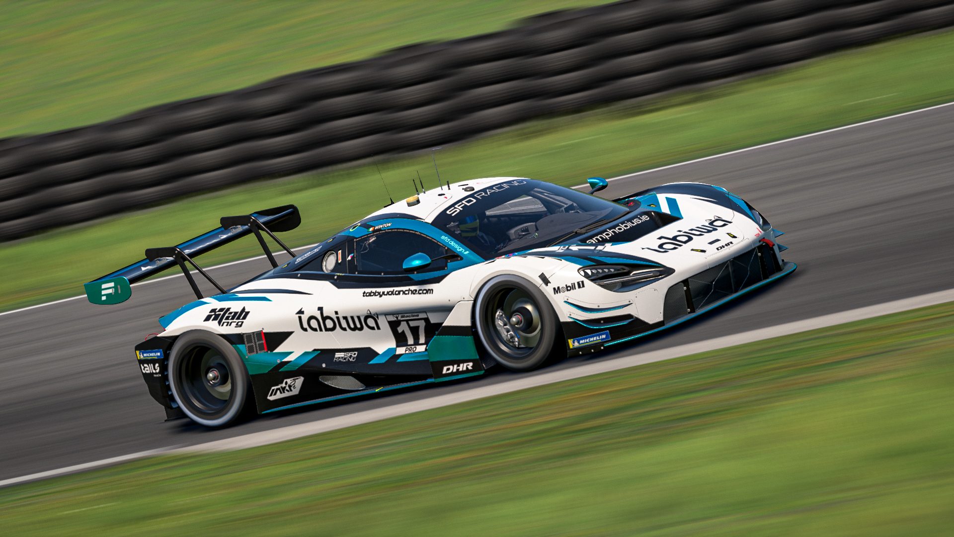 Custom SFD Design livery design for SFD Racing - McLaren 720S GT3 EVO (2025). I started the McLaren 720S GT3 EVO livery over from scratch, attempting to create a coherent blend of our classic SFD Racing designs and my new VTuber design elements.