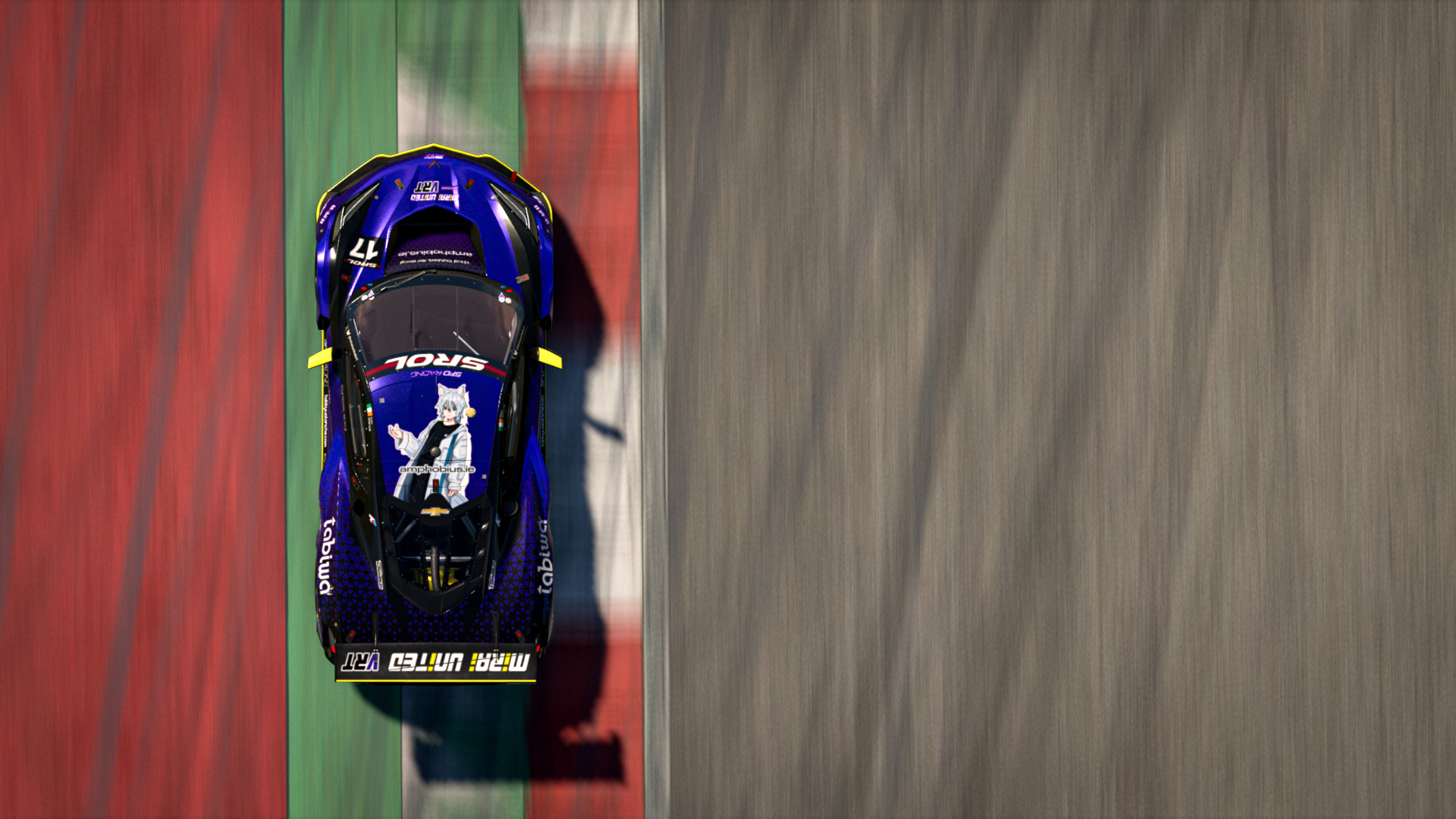 Custom SFD Design livery design for Mirai United VRT - GT Masters Season 1 - Chevrolet Corvette Z06 GT3.R (2026). I initially painted the Corvette as we didn't have one for the 2026 Bathurst 12 Hours. I was so happy with it came out that I ended up running a variant in Season 1 of GT Masters!
